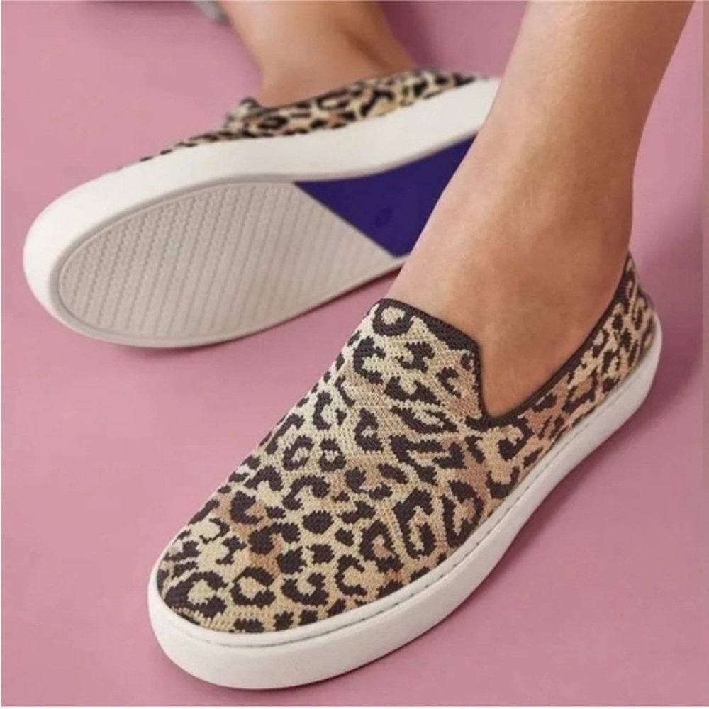 Rothy's The Original Slip On Sneaker Desert Cat Leopard Print Shoes - Picture 12 of 12